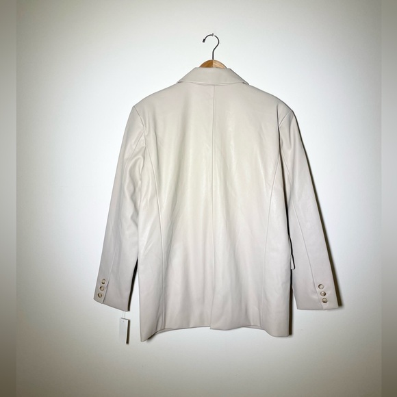 NWT BLANKNYC vegan leather nude tan blazer L - Picture 2 of 6